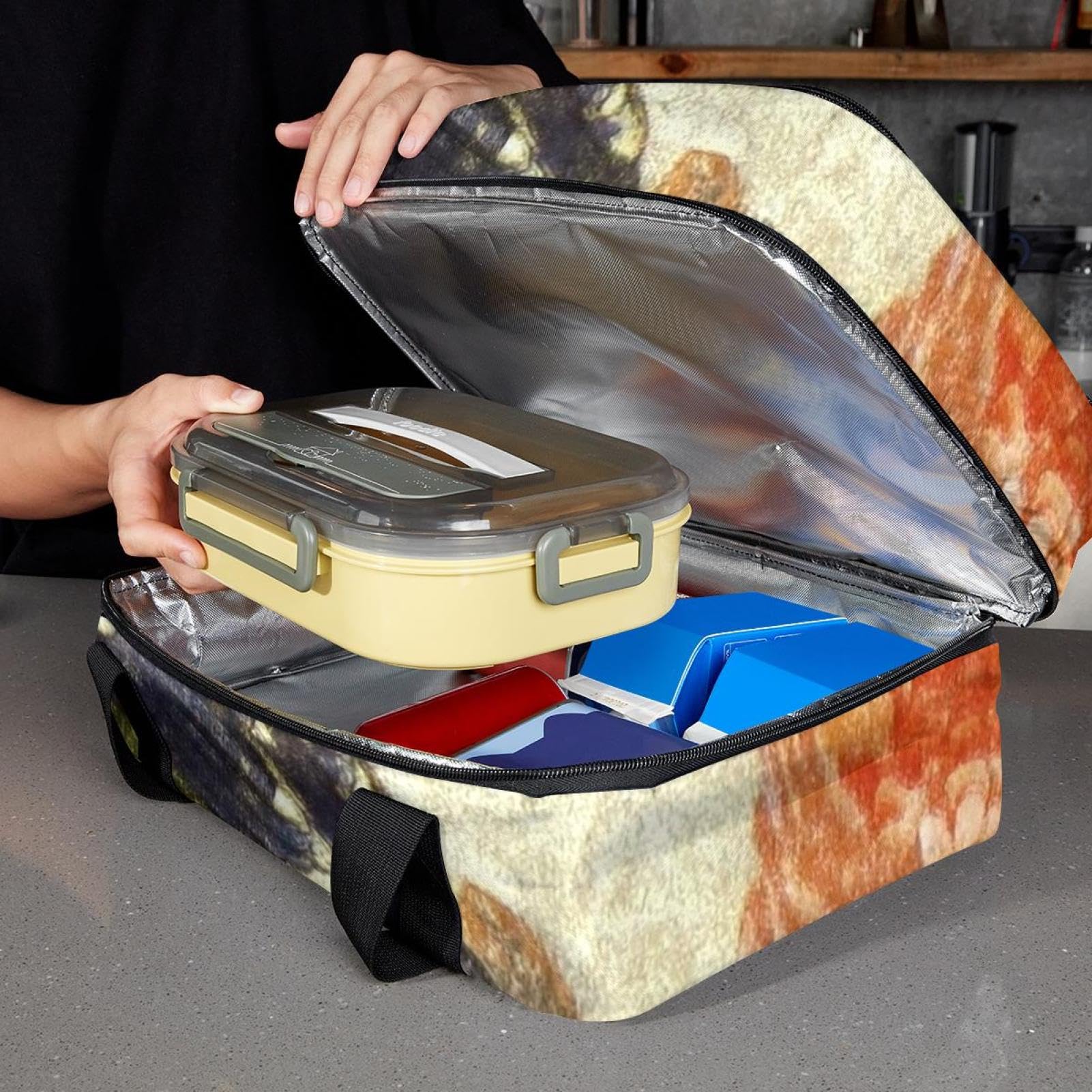 Amazon | 保冷バッグ、ランチバッグ二層クーラーバッグ、レトロな